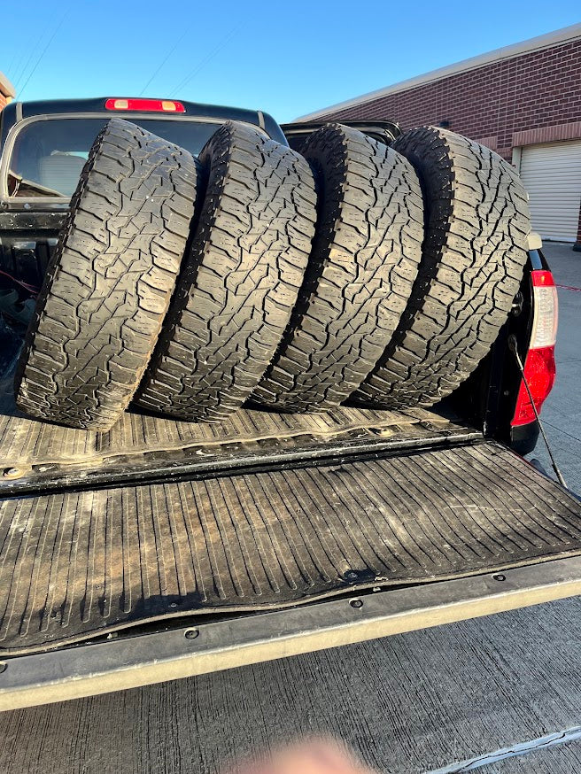 Set of 4 Goodyear Wrangler UltraTerrain A/T – LT265/70R17 (2020) – ~50–60% tread – McKinney pickup
