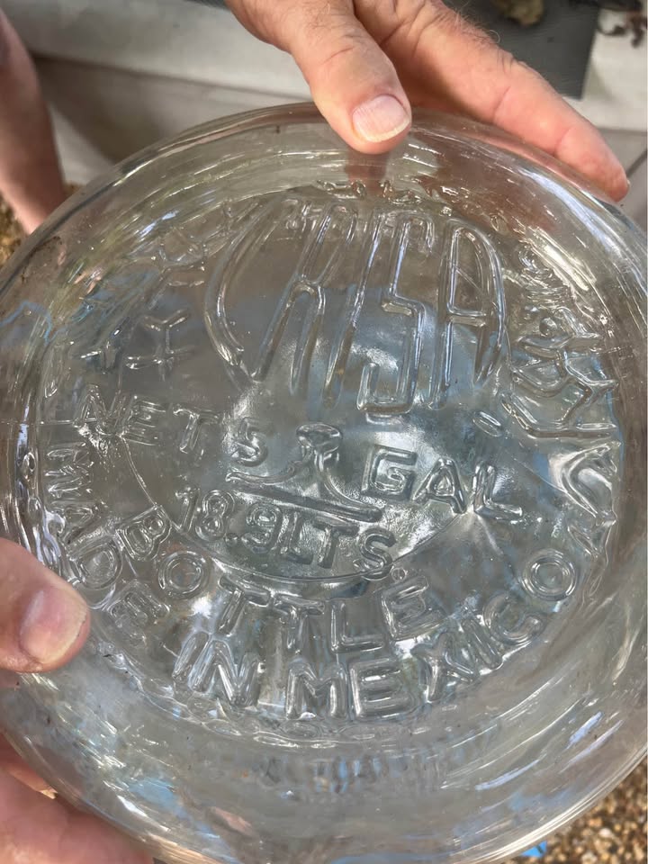 Vintage Carboy 5 Gallon Water Bottle with original Rustic Wood Crate - image 2