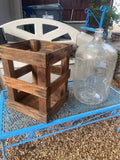 Vintage Carboy 5 Gallon Water Bottle with original Rustic Wood Crate