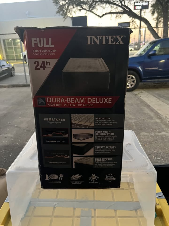 Intex Dura-Beam Deluxe Full 24” High-Rise Air Mattress w/ Built-In Pump – Dallas pickup - image 4