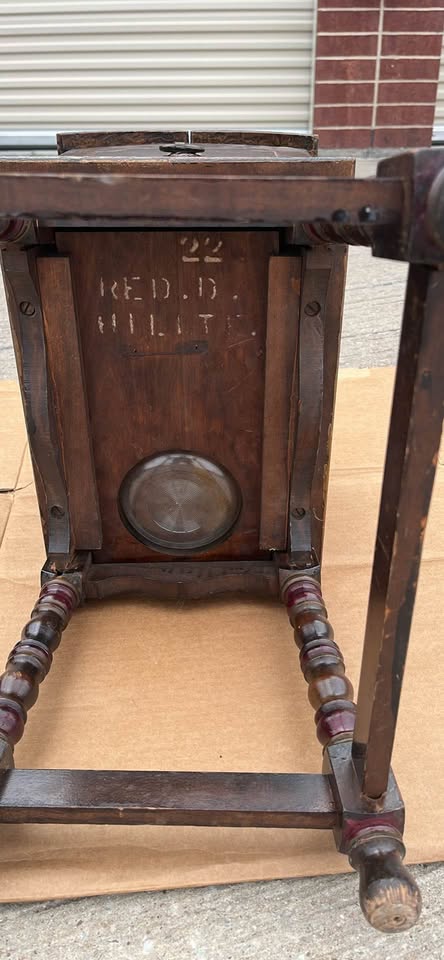 Antique Vintage Turkish Parlor Smoke Stand – Painted Grain Humidor Cabinet w/ Copper Lining - image 4