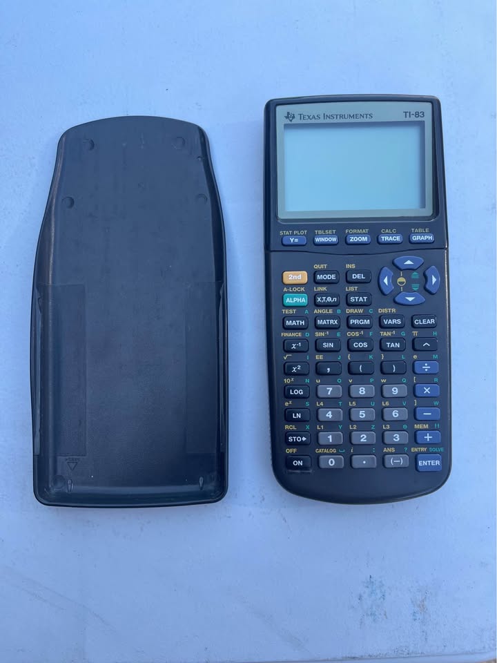 Texas Instruments TI-83 Graphing Calculator w/ Cover – Works Great