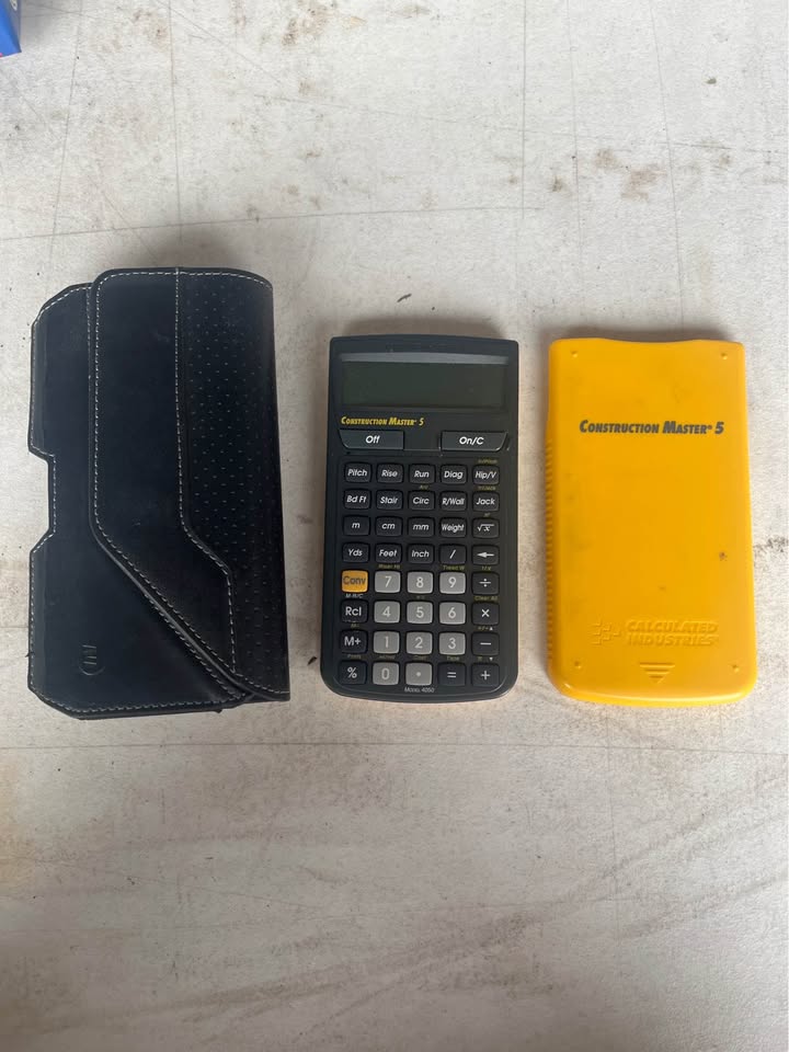 Construction Master 5 Calculator COMPLETE w/ Case & Cover – Builder Carpenter Tool - image 3