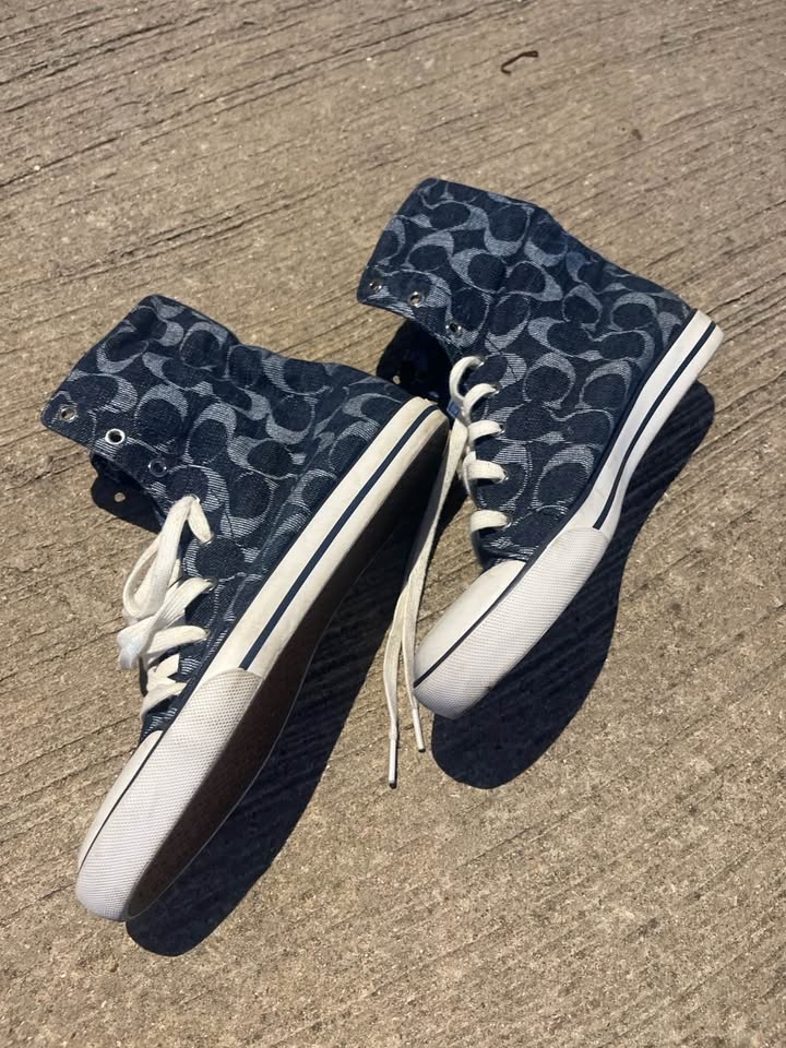 Coach Bonnie Signature Denim High Top Sneakers Women’s Size 10