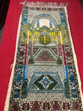 Vintage Islamic Prayer Rug Kaaba Mecca Mosque Wall Hanging Mat