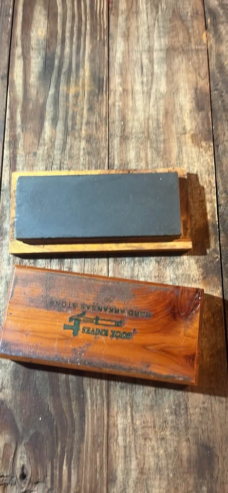Vintage Buck Knives Hard Arkansas Sharpening Stone w/ Original Cedar Box - image 2