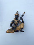 Thai Khon Musician Figurine — Heavy Cast Metal, Black & Gold, ~6" — Corpus Christi pickup