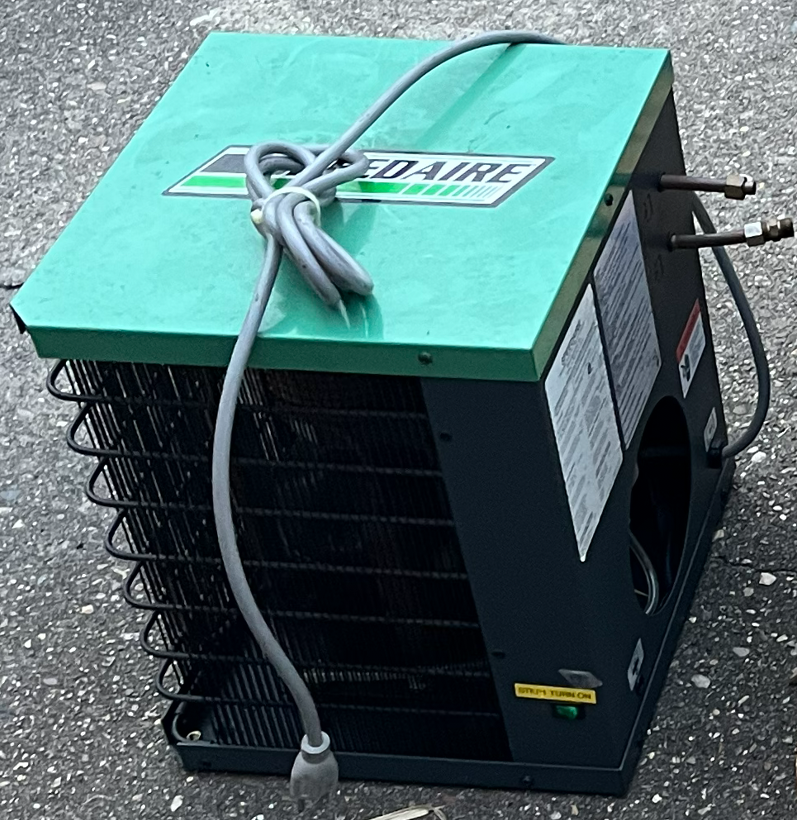 Speedaire refrigerated air dryer — working prior to removal, Corpus Christi pickup